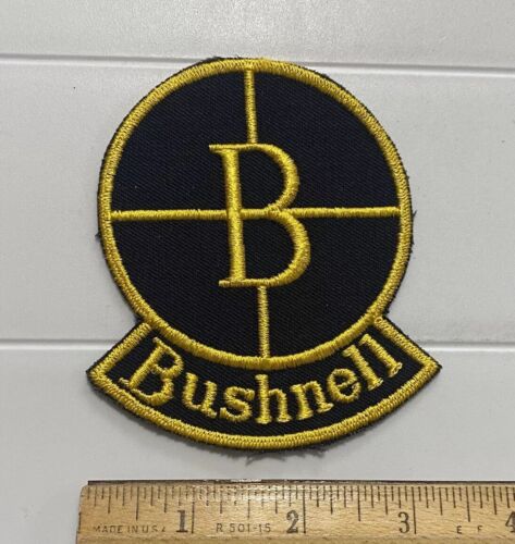 Bushnell Gun Rifle Scopes Optics Black Yellow Crosshairs Logo Patch - Picture 1 of 3