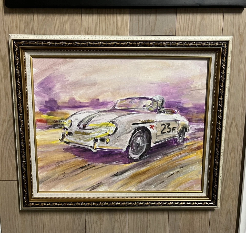 Pintura original James Dean Porsche 356 Speedster coche de carreras arte único certificado de autenticidad Foto 2 de 4