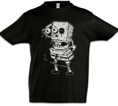 Sponge Rob Kinder Jungen T-Shirt Fun The Zombie Bob Walking Brain Brains Dead