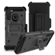 For Samsung Galaxy A21 Heavy Duty Hybrid Holster Case Belt Clip Cover Kickstand