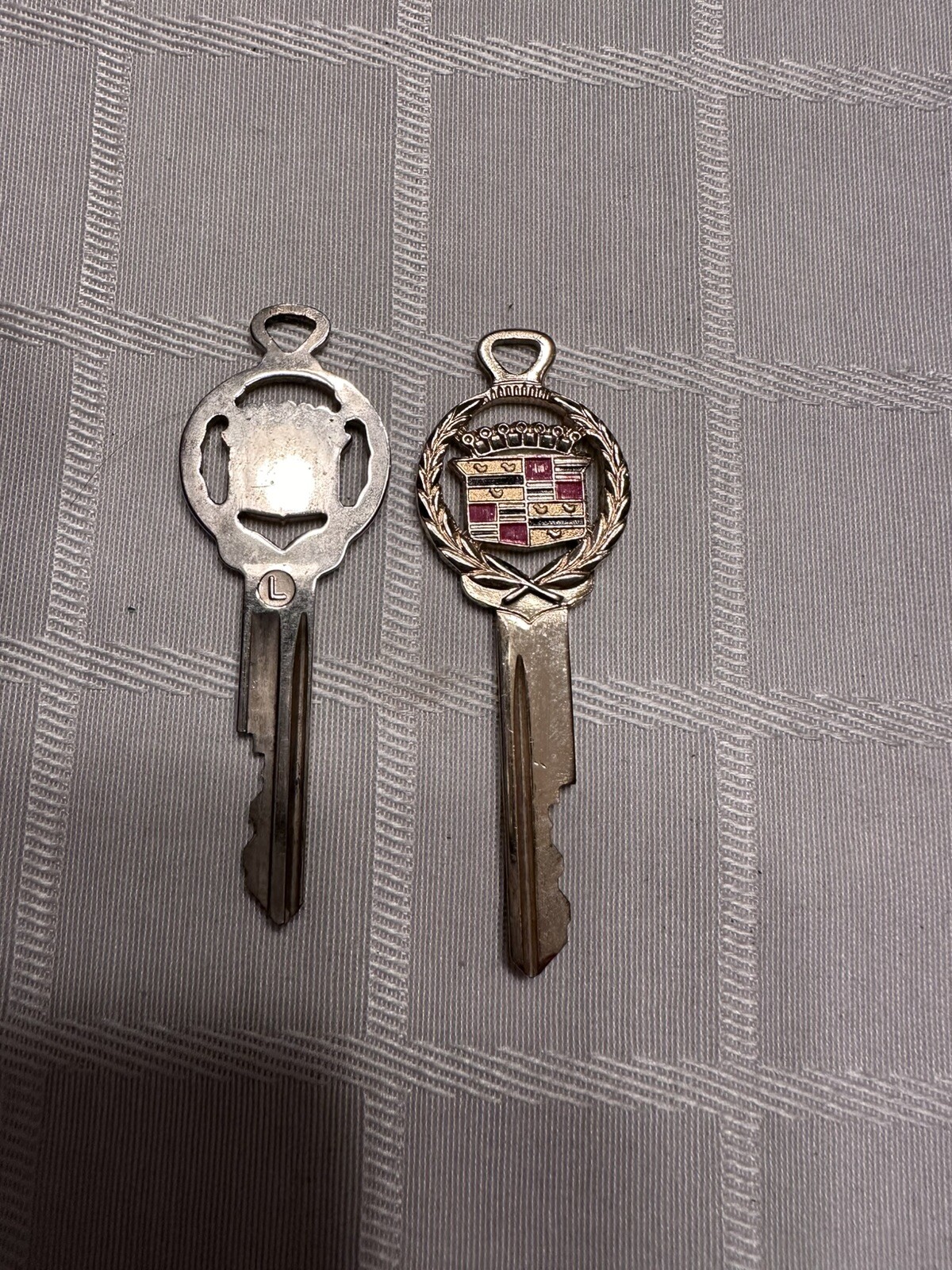 Vintage Cadillac White Gold Tone Crest Stamped 