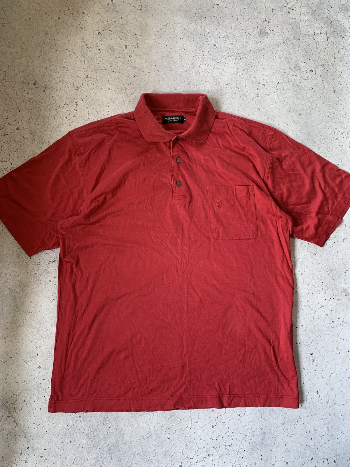 Polo T shirt Yves Saint Laurent T shirt con colletto rosso uomo taglia XL Vintage