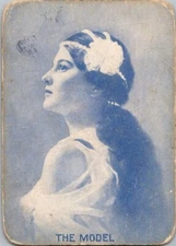 Antique Wide Named Swap Playing Card, The Model. Monochrome.