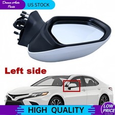 Fits 18-25 Toyota Camry W/ Heated Signal Power White 6-Wires Door Mirror Left