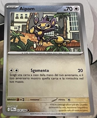 Pokemon Karte Geisterflammen PFLit DEU: AIPOM 078/094 Common Reverse