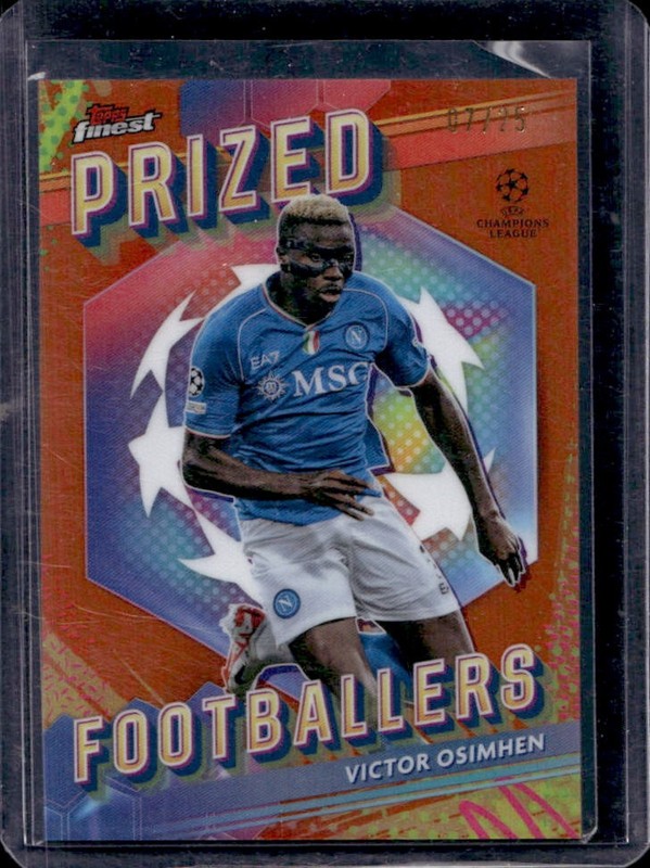 2023-24 Topps Finest UEFA Victor Osimhen Prized Footballers Orange #/25