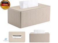 Pu Leder Taschentuchbox Beige Rechteckig,Wiederverwendbare KosmetiktüCher Box