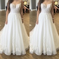 Boho Wedding Dresses Spaghetti Straps Lace Appliques Tulle Beach Bridal Gowns