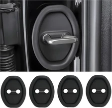 4pcs Car Door Latch Lock Covers – Silicone Protectors, Universal Fit Black
