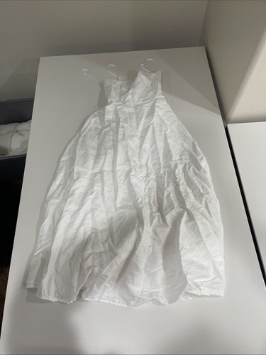 REFORMATION Monette Linen Midi Dress White Size 2