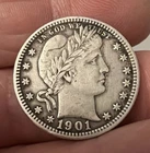 1901-O Barber Quarter in VG Condition / Nice Rims both sides / Key Date