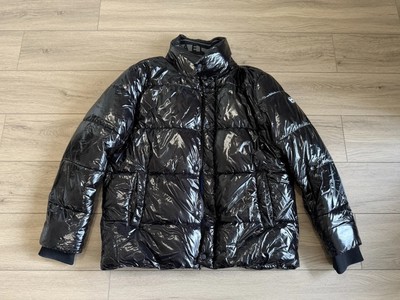 🇬🇧 Michael Kors Men Shiny Black Puffer Jacket Travel Engineered