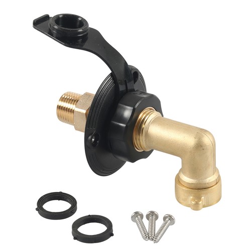 RV City Water Fill Inlet Kit With Check Valve Brass City Water Inlet Flange 1Set - Picture 15 of 18
