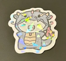 NEW The Coffee Monsterz Co. Holo Year Of Dragon Blue Emoti Sticker TCMC
