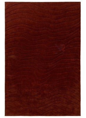 Hand Tufted Wool Area Rug Terracotta Modern Abstract Handmade Carpet