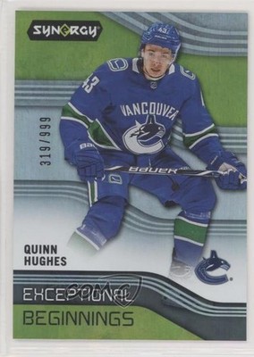 2019 Upper Deck Synergy Exceptional Beginnings /999 Quinn Hughes Rookie RC 3h1