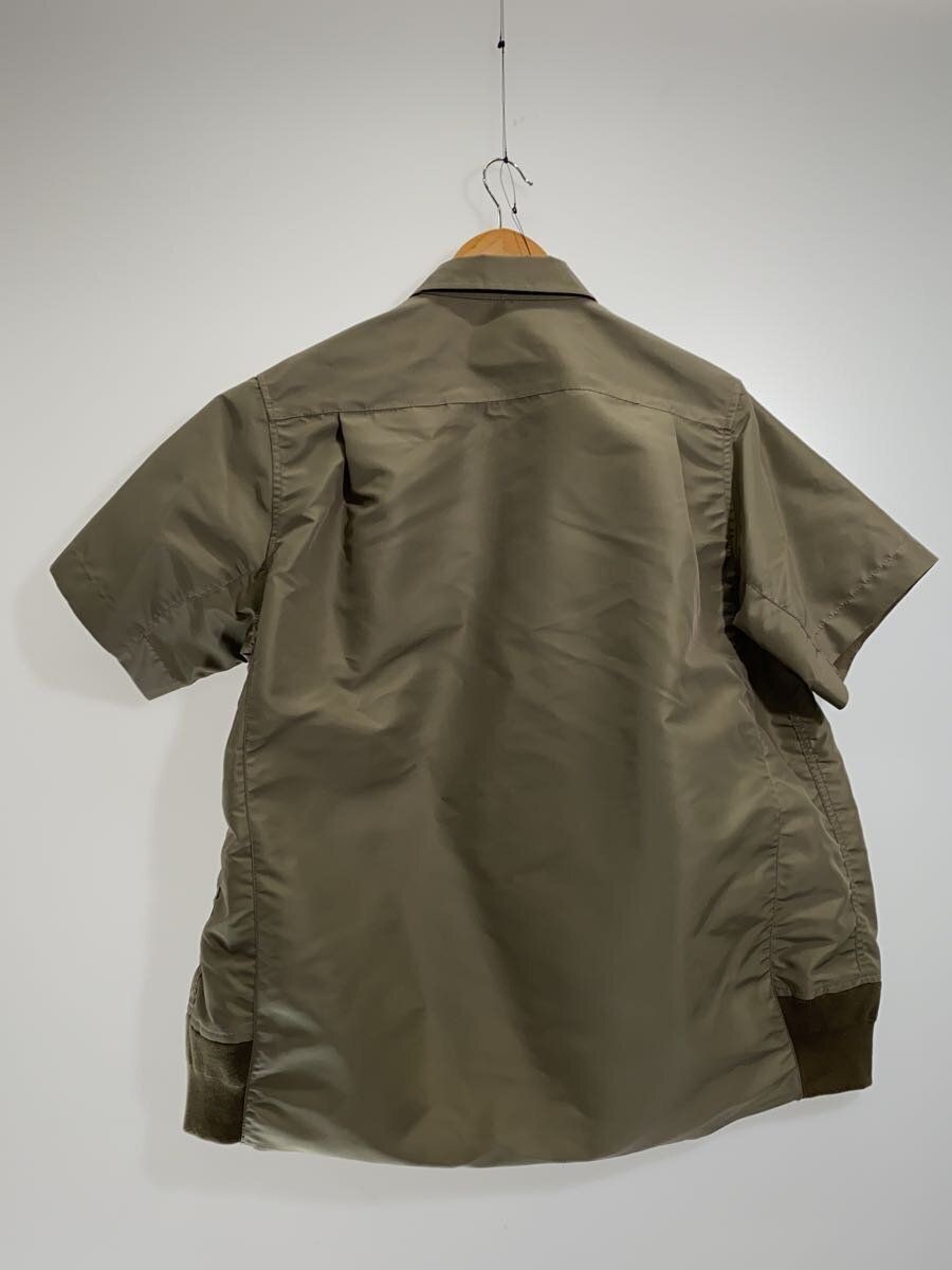 Sacai Short Sleeve Shirt 25ss Nylon Twill 2 Khaki Solid 25