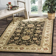 SAFAVIEH Lyndhurst Collection Accent Rug - 3'3" x 5'3", Black & Ivory
