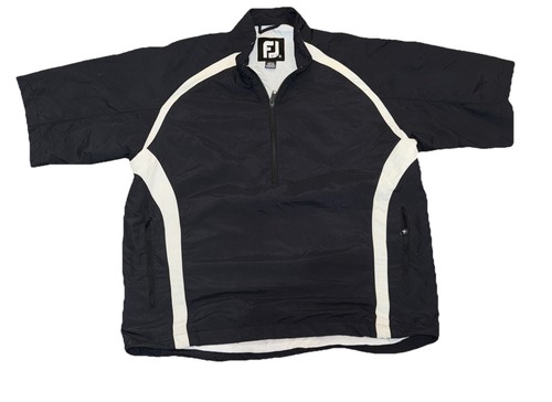 Footjoy 1/2 Zip Short Sleeve Windbreaker Men's Large Black Footjoy Golf - Picture 1 of 9