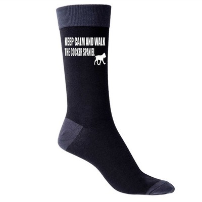 Keep Calm & Walk The Cocker Spaniel Herren schwarz Neuheit Socken Hundeliebhaber Geschenk