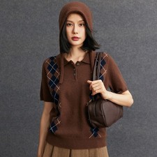 Fashion Women Cashmere Sweater Winter New Loose Casual Knitted Collared Sweater
