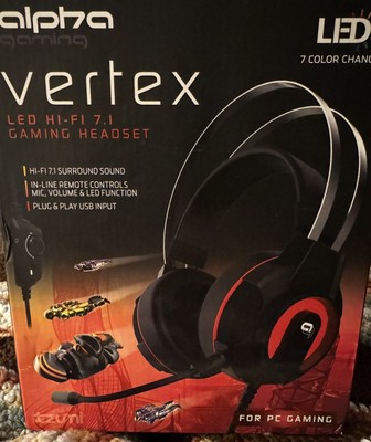 Alpha Gaming Vertex LED HI-FI  7.1 Gaming Headset, LED 7 Color Changing