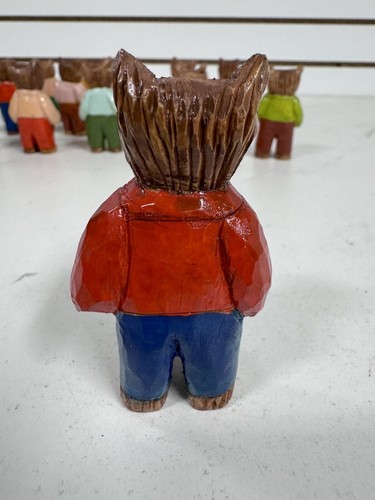 18 VTG Russian Hand Carved Wood Bears Figure Folk Art Toys Hand Painted BHN - Picture 14 of 15