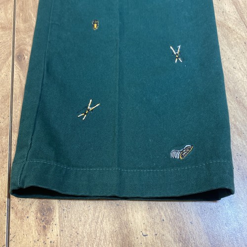 Rugged Bear Boys Khaki Pants Green Size 10 Embroidered Skis Sled NWT - Picture 3 of 8