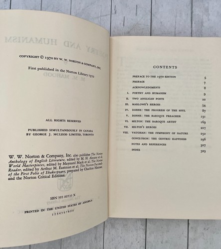 Poesie und Humanismus, M M Mahood, 1970 Norton Library, N533 Vintage PBK - Bild 3 von 6