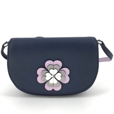 reiley spade flower applique flap crossbody