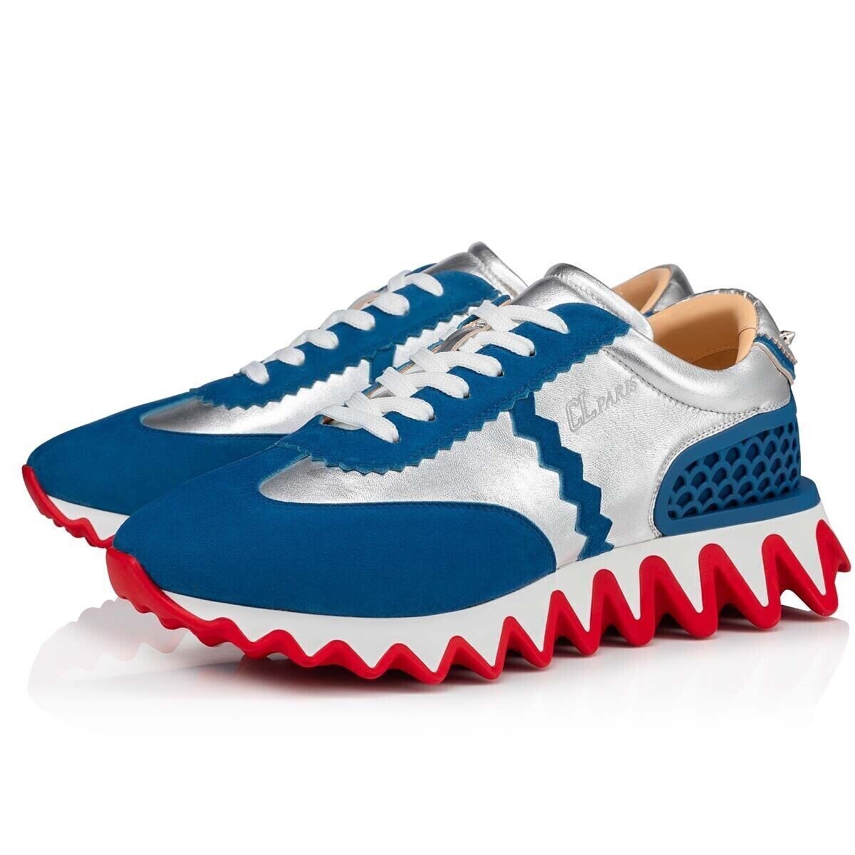 Christian Louboutin White and Blue Men\'s Athletic Sneakers Christian Louboutin NWB Sneakers Size 43 10 US Louis Junior  main image 3