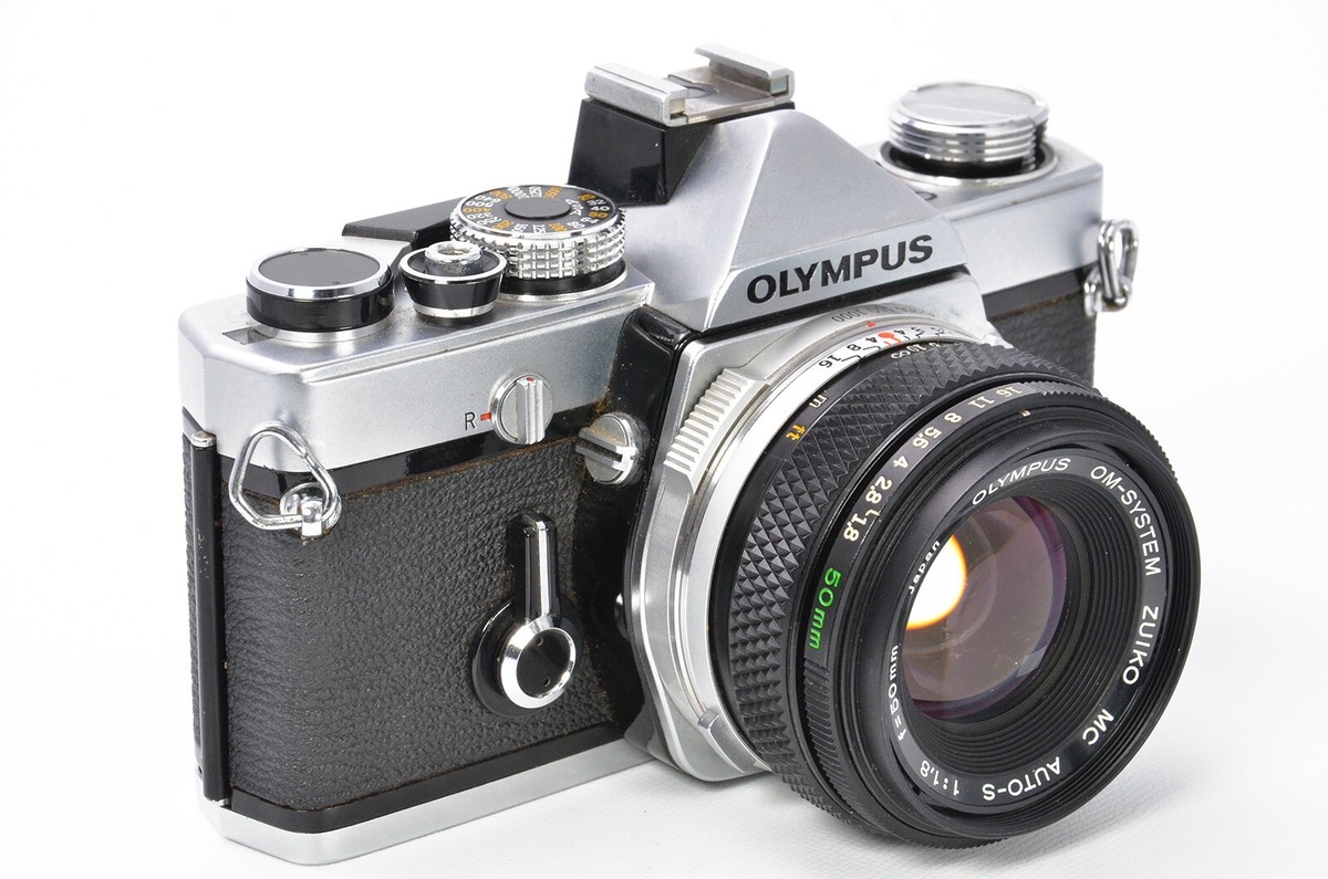 Olympus OM-1 SLR Film Camera Silver + Zuiko 50mm f/1.8 Lens [N