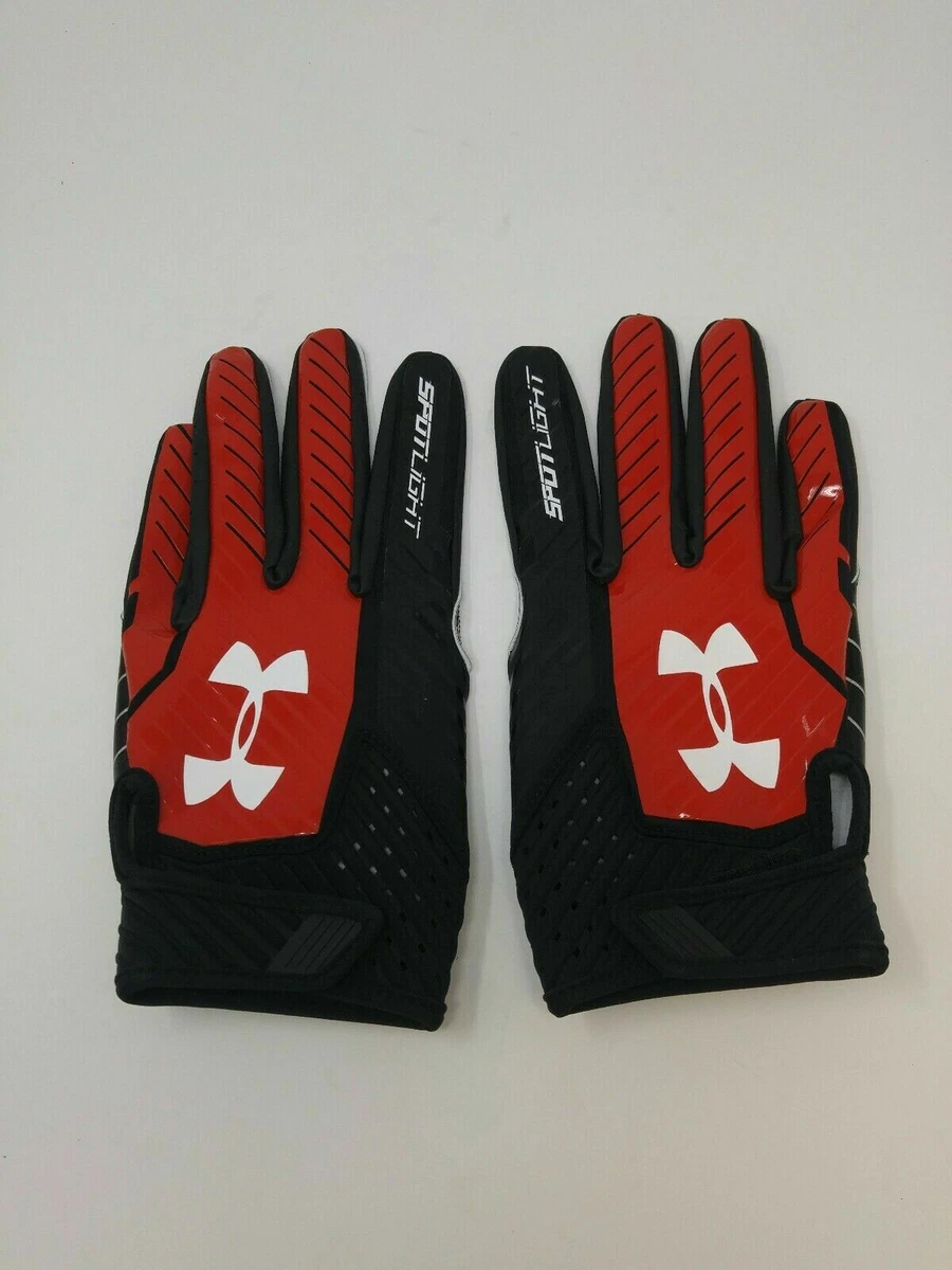 Basura para castigar Hito New Under Armour Men&#039;s Red/Black Spotlight WR Football Gloves | eBay