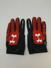New Under Armour Men's Red/Black Spotlight WR Football Gloves