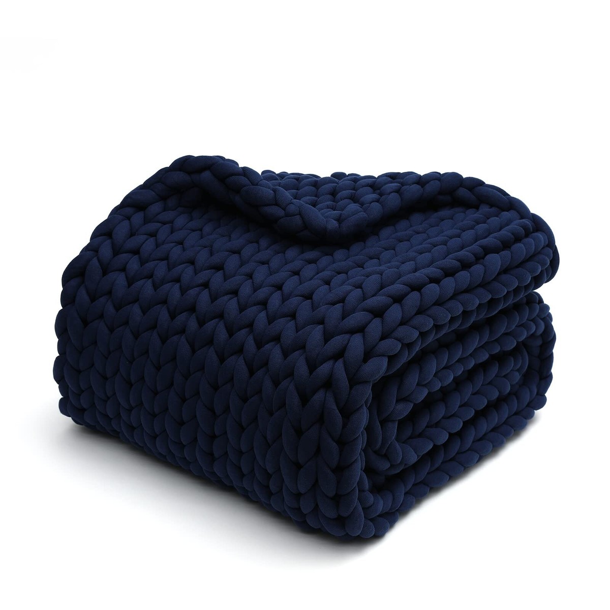 YnM Knitted Weighted Blanket, Hand Made Chunky Knit Weighted Throw 