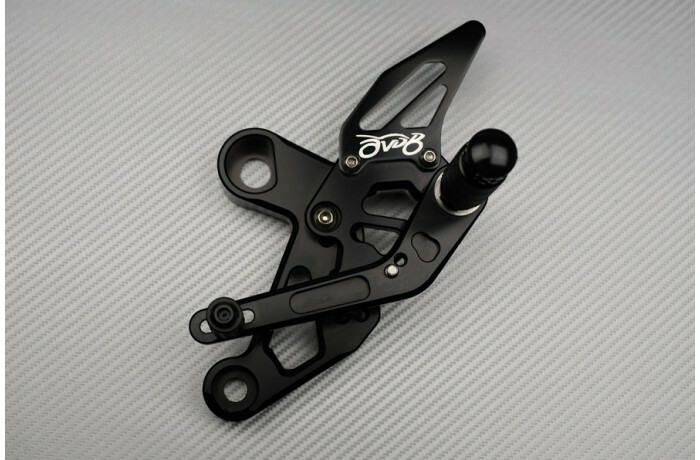 Commandes reculées Yamaha MT09 argent repose pied reglable moto RN29 2013-2016