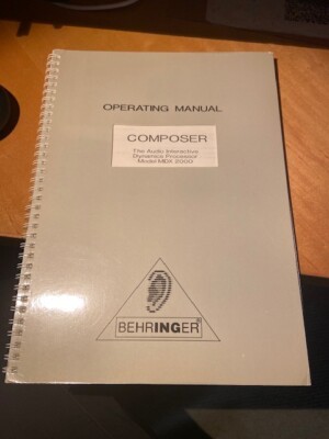 Behringer MDX2000 Composer Operating Manual