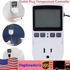 Digital Thermostat Outlet Plug Temperature Controller Outlet Socket 15A 1800W