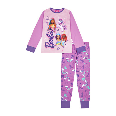 Barbie Girls Pyjamas Barbie Doll Set PJs to 10 years Old UK