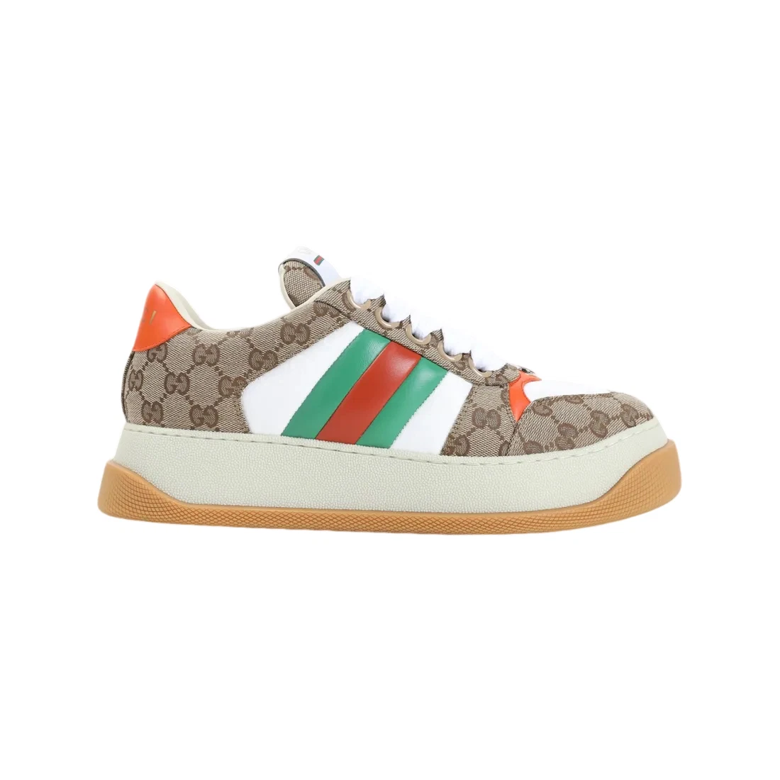 Baskets homme GUCCI double écran beige/blanc GG toile neuves et authentiques