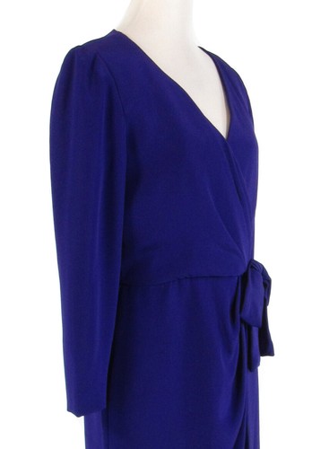 Purple SCAASI DRESS long sleeve sheath vintage dress 12 - Picture 4 of 9