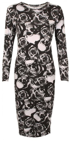 LADIES WOMENS LONG SLEEVE STRETCH BODYCON PLAIN JERSEY MIDI MAXI DRESS PLUS SIZE - Picture 21 of 23