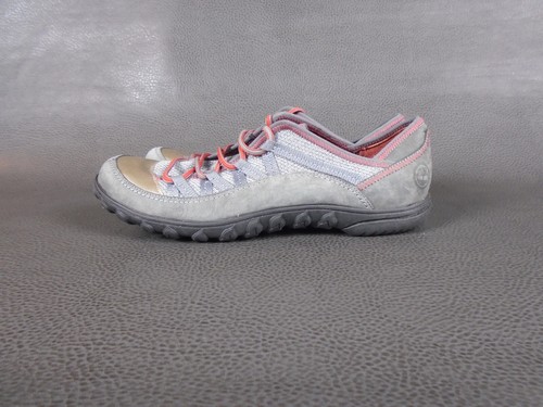 Timberland 7 Low Top Lace Up Casual Sneakers Gray Red Leather Upper Womens - Picture 4 of 9