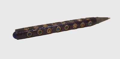Stylo à Bille Fait Main 'fairylet' - Perles Rouges Scintillantes, Fourreau Noir Inclus (NEUF)