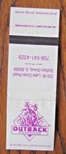 OUTBACK STEAKHOUSE RESTAURANT MATCHBOOK COVER: BUFFALO GROVE, IL MATCHCOVER -C18