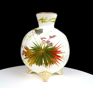 Inglese Porcellana Giapponese Ispirato Rosso Verde Floreale Farfalla 18 7cm Ebay