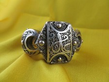 rare ancien bracelet femme orientaliste Maghreb algerie en argent croissant 