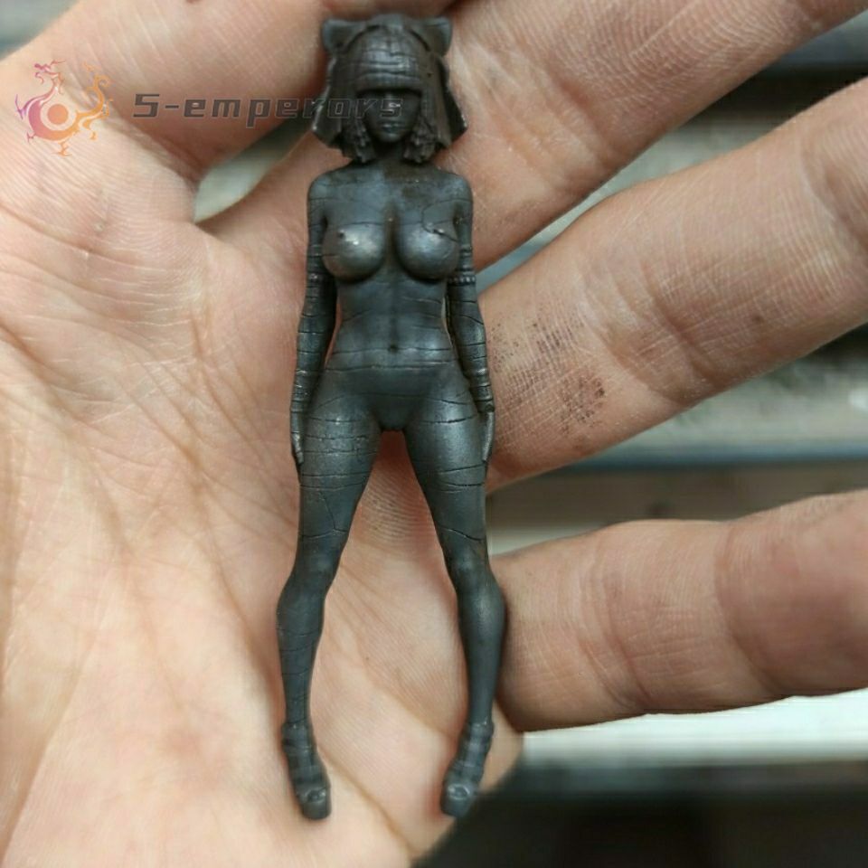 2.1 inch black brass cosmetic nude statue body art decoration