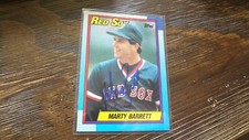 1990 TOPPS MARTY BARRETT  AUTOGRAPHED BASEBALL CARD