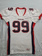 VTG 90s Ripon Athletics EAGLES Game Cut Jersey LARGE Football USA 99